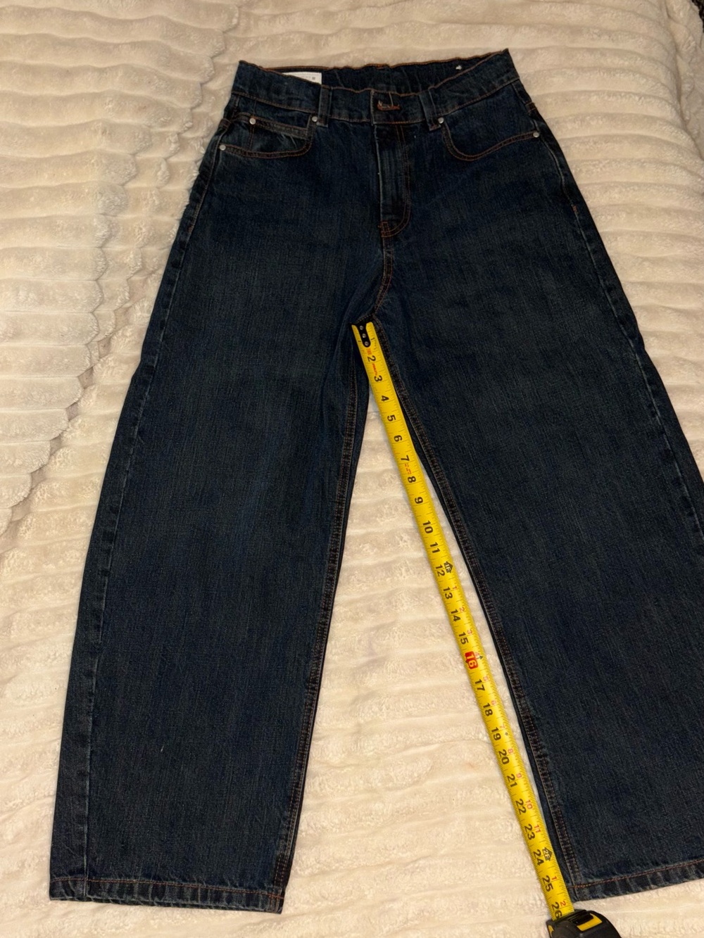 Zara Junior Baggy Wide Leg Jeans Dark Wash Size 13/14 Yrs (Fits Women XXS 00)